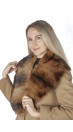 Brown polecat fur collar